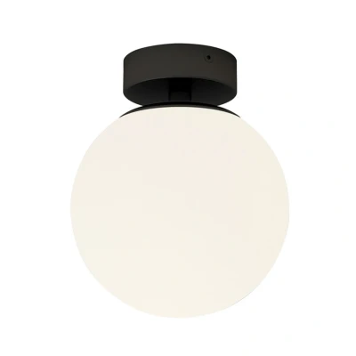 Abbildung von Lucande Deckenlampe Bidolo, schwarz, Glas, Ø 15 cm, IP44