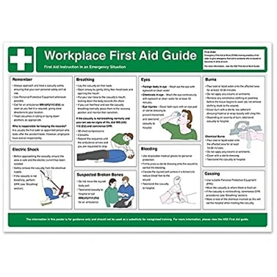 Abbildung von Englisches Poster „Workplace First Aid Guidance“, A2, 594 x 420 mm