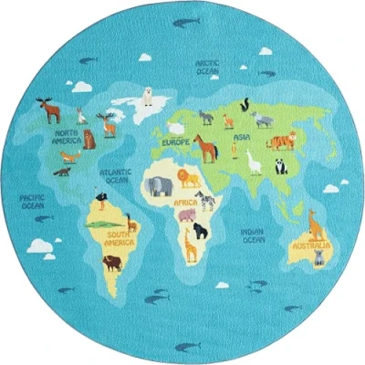 Abbildung von the carpet Teppich &quot;Happy Life round&quot;, rund, Kinderzimmer Spielteppich pflegeleicht