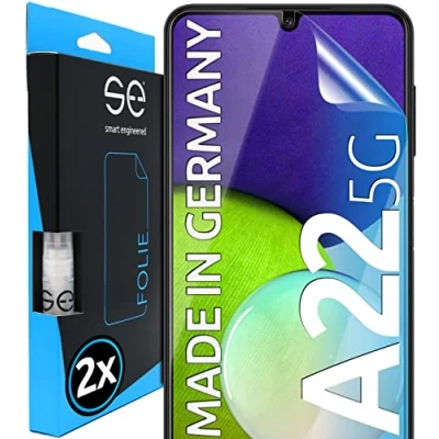 Abbildung von 2x se® 3D SCHUTZFOLIE Transparent für Samsung Galaxy A22 5G,Selbstheilend, 100% Fingerabdruck &amp; FaceID kompatibel, einfache blasenfreie Installation, Ultra Klar, Stoß Kratzfest, aus Deutschland