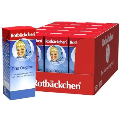 Abbildung von ROTBÄCKCHEN Das Original TETRA 15er Pack (15 x 200 ml) Saft aus 99 % Mehrfruchtsaft, 1 Honig und Eisen