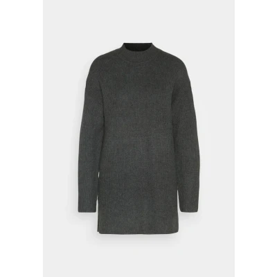 Abbildung von ONLY Onlkatia Loose Highneck Strickpullover, Damen, Größe: XS, Dark grey melange