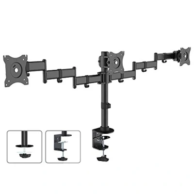 Abbildung von Maclean MC 691 3 Fach Tischhalterung Multi Monitorarm Monitorhalterung 13&quot; 27&quot; 3x8kg VESA 75x75 100x100