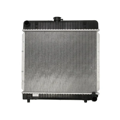 Abbildung von NRF 504250 Kühler, Motorkühlung Aluminium 485 416 29 mit Anbauteilen Kühlrippen gelötet MERCEDES BENZ: W123 Limousine, S Klasse Coupe