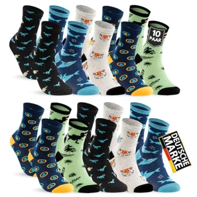 Abbildung von sockenkauf24 Socken 10 Paar Kinder Jungen &amp; Mädchen Baumwolle Kindersocken (23 26) 54395