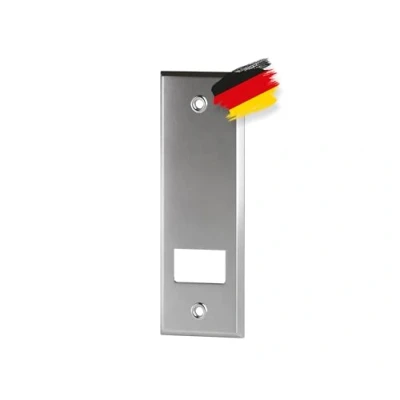 Abbildung von BAUHELD Gurtwickler Abdeckplatte Metall, Zubehör für Rolladen Unterputz, [Offen / Geschlossen] Abdeckung Rolladengurt 23mm