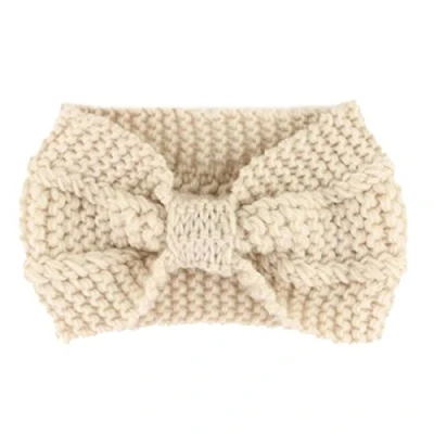 Abbildung von Miya Elegant Strick Kopfband, warmes Stirnband für Mädchen, Damen Haarband Geknotete Stirnband, Kopfband (Beige)