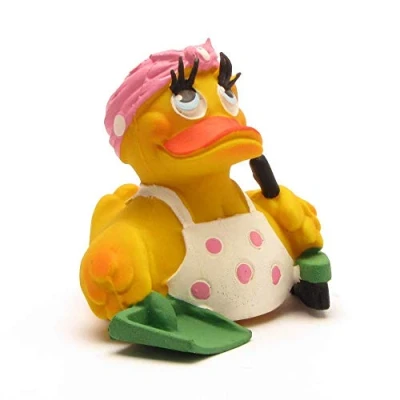 Abbildung von DUCKSHOP I Badeente Putzfrau Ente Quietscheente L: 7,5 cm