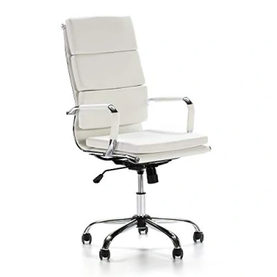 Abbildung von VS Venta stock Morgan Schreibtischstuhl Weiß, Wippfunktion &amp; Armlehne Ergonomic, höhenverstellbar