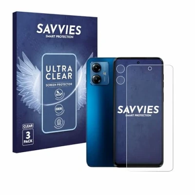 Abbildung von Savvies 6 Stück Schutzfolie für Motorola Moto G14 (Display+Kamera) Displayschutz Folie Ultra Transparent