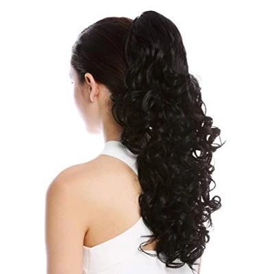 Abbildung von WIG ME UP N956 V 1 Haarteil Zopf Pferdeschwanz Locken lockig voluminös Steckkämme lang 50 cm Schwarz