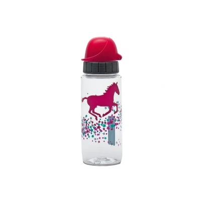 Abbildung von Emsa 518302 Drink2Go Tritan Trinkflasche 0,5 Liter Auto Close Kinderverschluss 100% dicht auslaufsicher spülmaschinenfest BPA frei Pink Horse