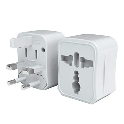 Abbildung von EAZY CASE Universal World Travel Reiseadapter Stromstecker Stromadapter Typ A, B, C, E, F, G, I, J &amp; L, Reisestecker Welt Asien Kanada UK China Neuseeland Australien Weiß