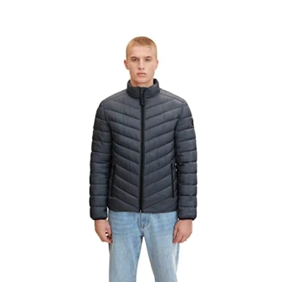 Abbildung von TOM TAILOR Herren Lightweight Steppjacke 1031474, 24267 Grey Twill Structure, M