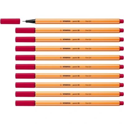 Abbildung von Fineliner STABILO point 88 10er Pack dunkelrot