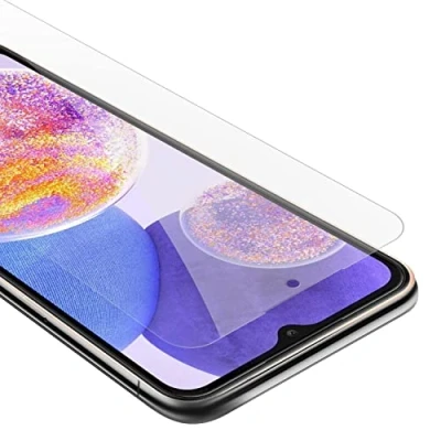 Abbildung von Cadorabo Panzer Schutz Glas für Samsung Galaxy A23 4G / 5G Schutzfolie in Ultra Klar Hüllen freundlich Gehärtetes (Tempered) Dipslayschutz Folie 9H Härte Anti Kratzer