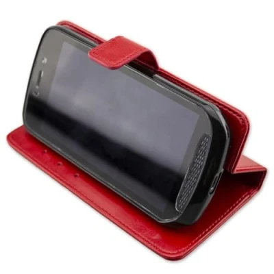 Abbildung von caseroxx Handy Hülle Tasche kompatibel mit Land Rover Explore Bookstyle Case Wallet in rot