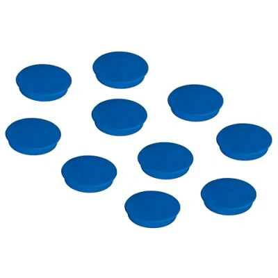 Abbildung von FRANKEN Magnete Rund, 10 Stück, Hochwertige Haftmagnete für Büro, Haushalt, Werkstatt, ideal Whiteboards, Kühlschrank, Plantafeln oder Schaukästen, 32 mm, Blau, HM30 03