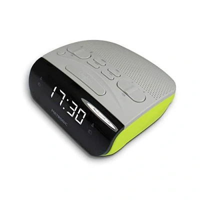 Abbildung von Metronic 477035 Uhrenradio Radiowecker FM Radio Duo Colors LED Anzeige Grün/Grau