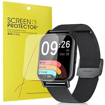 Abbildung von Onetuo Schutzfolie für AooDen 1.69 Zoll smartwatch, HD klar Flexible TPU Folie [Blasenfreie] [Kompatibel mit Hülle] [Premium Qualität]Displayschutzfolie (6 Pack)