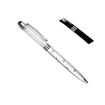 Abbildung von 2 in 1 Kapazitive Touchscreen Eingabestift und Kugelschreiber mit Swarovski Kristallen, Nachfüllern silber