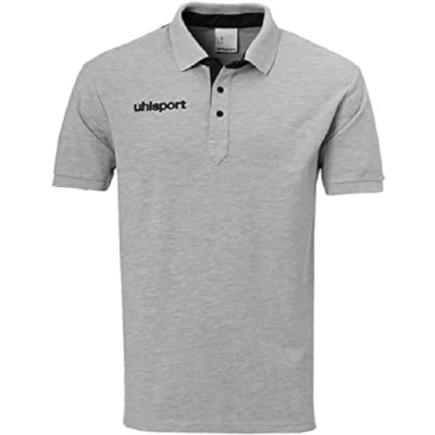 Abbildung von Uhlsport Kinder Essential Prime Polo Shirt Poloshirt, grau Melange/Schwarz, 152