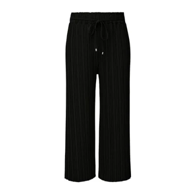 Abbildung von s.Oliver Black Label Loose Plissierte MIT WIDE LEG Stoffhose, Damen, Größe: 34, Schwarz