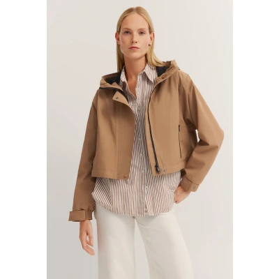 Abbildung von bugatti Regenjacke / wasserabweisende Jacke, Damen, Größe: 36, Beige
