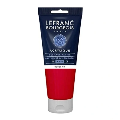 Abbildung von Lefranc Bourgeois 300349 Fine Acrylfarbe Feurigrot, 200ml Tube, cremige auf Wasserbasis, schnell trocknend, lichtecht, wasserfest