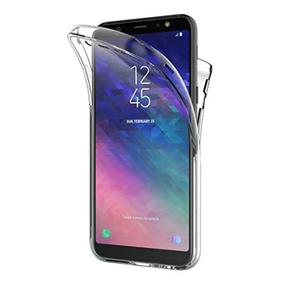 Abbildung von AICEK Samsung Galaxy A6 2018 Hülle, 360Full Body Transparent Silikon Schutzhülle für Case Durchsichtige TPU Bumper Handyhülle (5,6 Zoll)