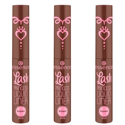 Abbildung von essence Lash PRINCESS LIQUID LINER brown, Eyeliner, Braun, langanhaltend, intensiv, vegan, ohne Mikroplastikpartikel, Nanopartikel frei, Parfüm, 3er Pack (3x3ml)
