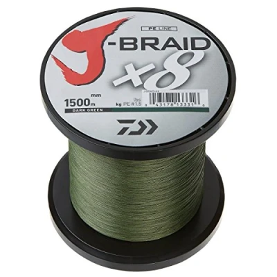Abbildung von Daiwa J Braid X8 0.13mm 1500m d.green Geflochtene Schnur