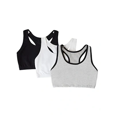 Abbildung von Fruit of the Loom Damen Built Up Tank Style Sport BH Grau mit Schwarz/Weiß/Schwarz, Größe 34