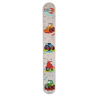 Abbildung von Hess Holzspielzeug 14601 Messlatte aus Holz für Kinder, Serie Fahrzeuge, handgefertigt, 4 teilig, geeignet eine Körpergröße von ca. 66 bis 152 cm
