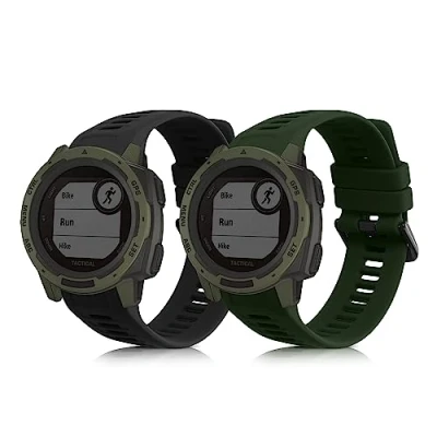 Abbildung von kwmobile Uhrenarmband 2x Sportarmband für Garmin Instinct 2 Solar / 2, Armband TPU Silikon Set Fitnesstracker
