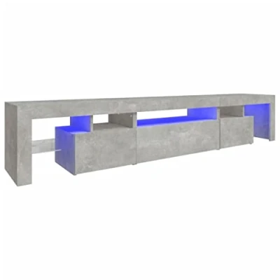 Abbildung von vidaXL TV Schrank mit LED Leuchten Lowboard Möbel Tisch Board Sideboard Fernsehschrank Fernsehtisch HiFi Betongrau 215x36,5x40cm