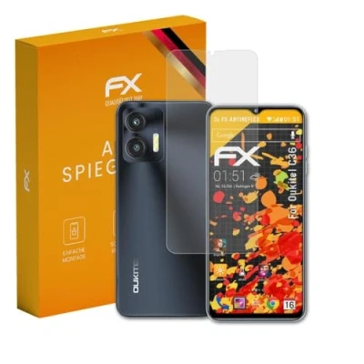 Abbildung von atFoliX Panzerfolie kompatibel mit Oukitel C36 Schutzfolie, entspiegelnde und stoßdämpfende FX Folie (3X)