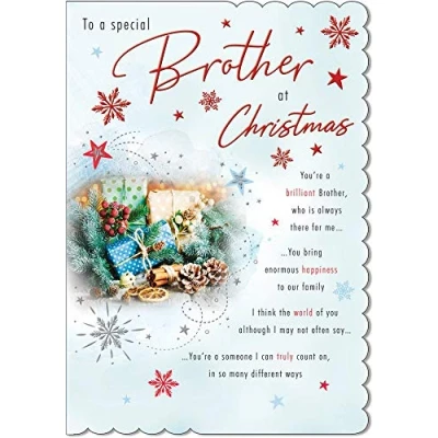 Abbildung von Piccadilly Greetings Foto Weihnachtskarte für Bruder, 22,9 x 15,2 cm