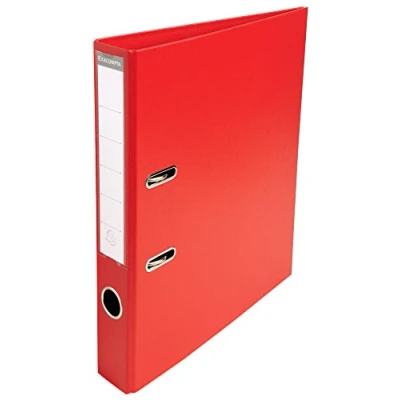 Abbildung von Exacompta 53545E Premium PP Ordner Prem&#039;Touch. 5 cm schmal DIN A4 Kunststoffbezug außen Papierbezug innen Rückenschild austauschbar Ringordner Aktenordner Briefordner Plastikordner rot
