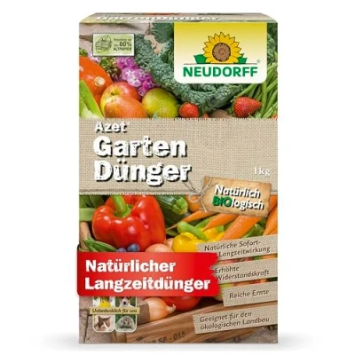Abbildung von Neudorff Azet Gartendünger Bio fördert die Blühkraft und reiche Ernte aller Gartenpflanzen mit natürlicher Sofort &amp; Langzeitwirkung, 1 kg
