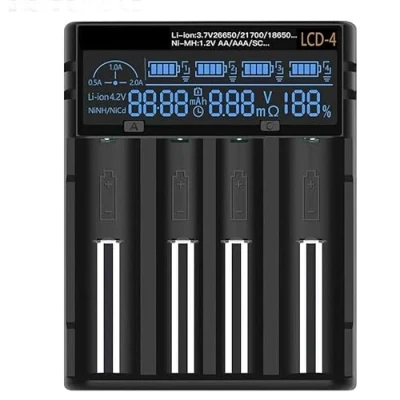 Abbildung von Aigostar Batterieladegerät, 1,2 V, 4 Stück, zum Aufladen von AA/AAA Batterien, unterstützt gemischtes Laden, USB Anschluss