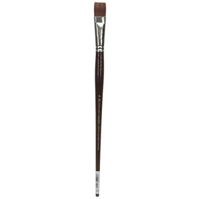 Abbildung von Winsor &amp; Newton 5731018 Galeria Acrylpinsel, aus Synthetikfasern, ideale Kontrolle für dickere Farbaufträge, langer Stiel, Flachpinsel, kurze Borsten Nr. 18, 21m
