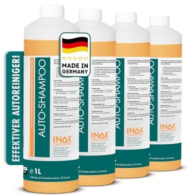 Abbildung von INOX® Nano Line Autoshampoo Konzentrat 4x1L Autoreiniger für PKW, LKW, Wohnmobil und Motorrad Hochdruckreiniger Sanfte Reinigung