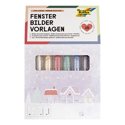 Abbildung von Sjablonen + 7 markers, Cozy Winter