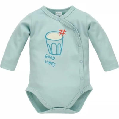 Abbildung von Pinokio Bodysuit Buttoned Long Sleeve ORANGE FLIP, 100% Cotton Mint Green, Boys 56 74 (62)