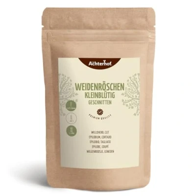 Abbildung von Weidenröschen kleinblütig 1000g Tee getrocknet und geschnitten angenehm mildes leicht blumiges Aroma hochwertiges Kräuterprodukt erster Güte vom Achterhof