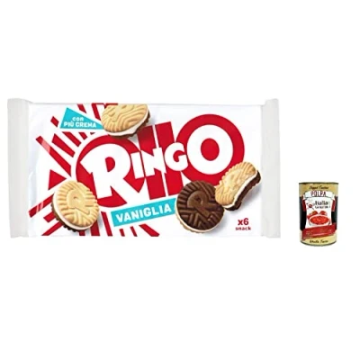Abbildung von 3x Pavesi Ringo Vaniglia Vanille Kekse Biscuits Cookies 330g Familienpaket + Italian gourmet polpa 400g
