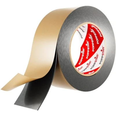 Abbildung von POPPSTAR doppelseitiges Butyl Klebeband (5m x 50mm 1,6mm) Dichtband selbstklebend schwarz