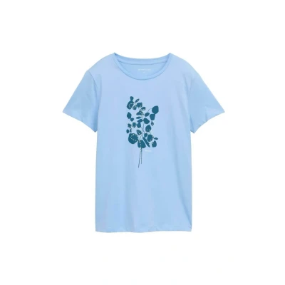 Abbildung von TOM Tailor Tshirt print, Damen, Größe: Small, Light fjord blue