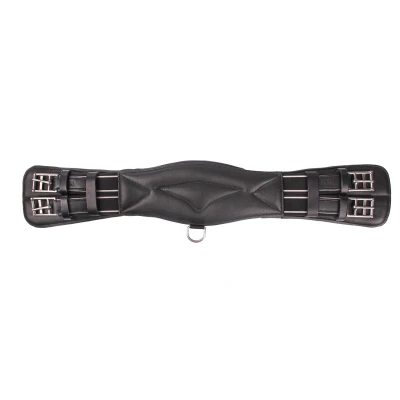 Abbildung von Horka Dressur Sattelgurt Gefüttert Leder Schwarz/Silber 70cm